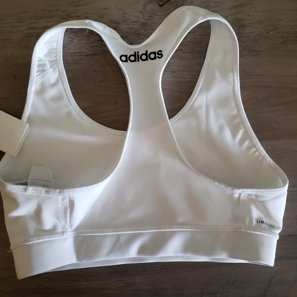 ADIDAS Womens White/Black Sports Bra - Picture 6 of 10